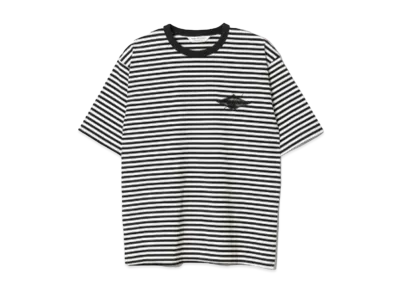 beautiful people Supima Cotton Jersey Surf Emb T-Shirt "Ecru Black"