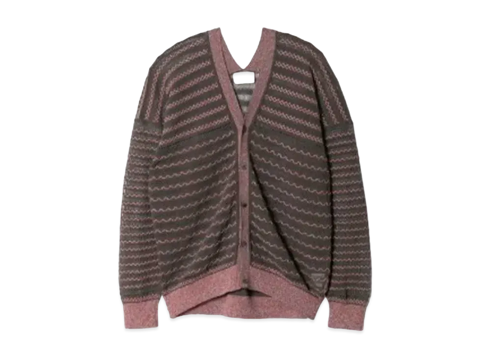 beautiful people Afrcian Coil Lace Knitted Cardigan "Dark Brown"