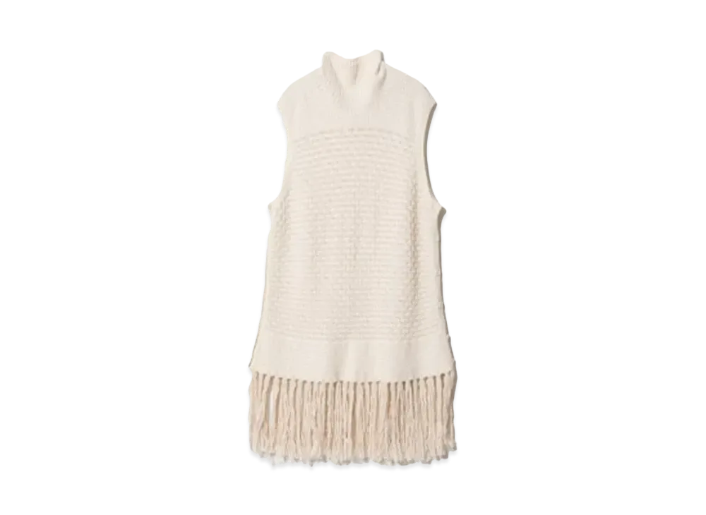 beautiful people Double-End Linen Wool Knitted Dress "Ecru"