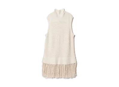 beautiful people Double-End Linen Wool Knitted Dress "Ecru"