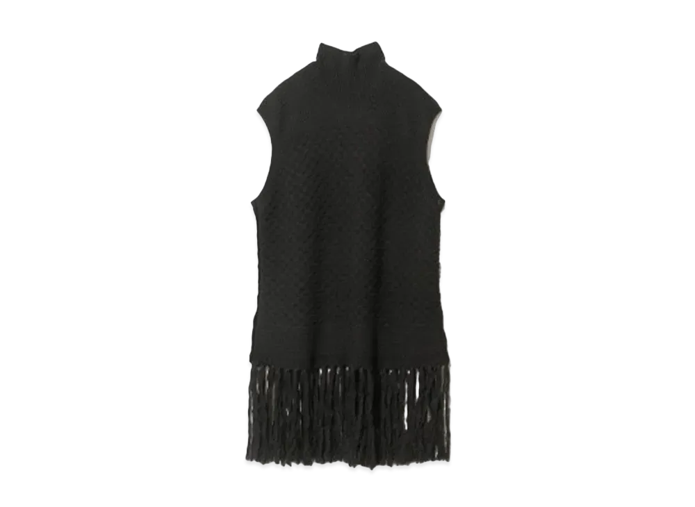 beautiful people Double-End Linen Wool Knitted Dress "Black"