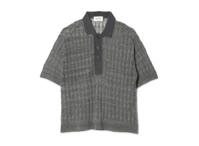 beautiful people Palm Coil Yarn Polo Pullover "Chacoal"