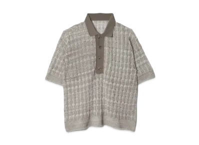 beautiful people Palm Coil Yarn Polo Pullover "Brown"