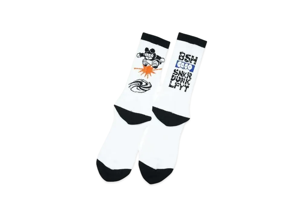 BRIDGE SHIP HOUSE BSH×SNKRDUNK×LFYT SOCKS "WHITE"