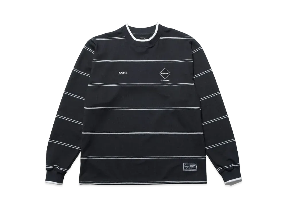 F.C.Real Bristol Border Long Sleeve Baggy Top "Black"