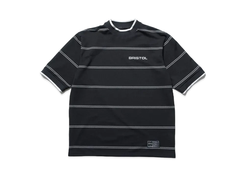 F.C.Real Bristol Border Short Sleeve Baggy Top "Black"