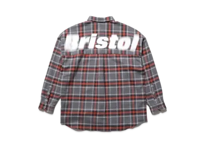 F.C.Real Bristol Flannel Big Logo Baggy Shirt "Grey"