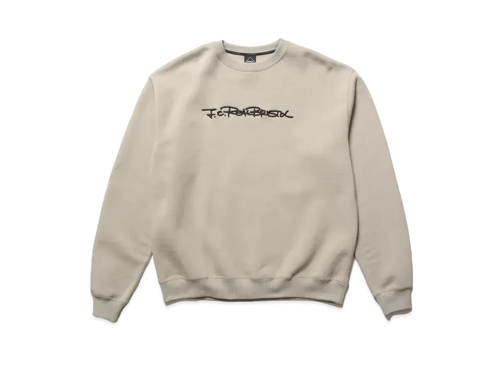 F.C.Real Bristol Embroidery Tagging Loose Fit Crewneck Sweat "Beige"