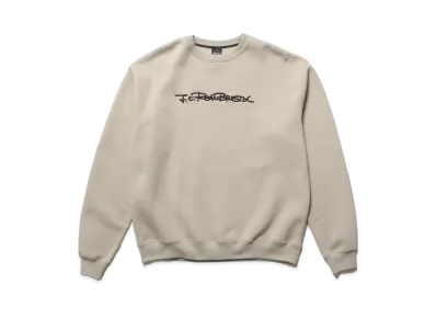 F.C.Real Bristol Embroidery Tagging Loose Fit Crewneck Sweat "Beige"