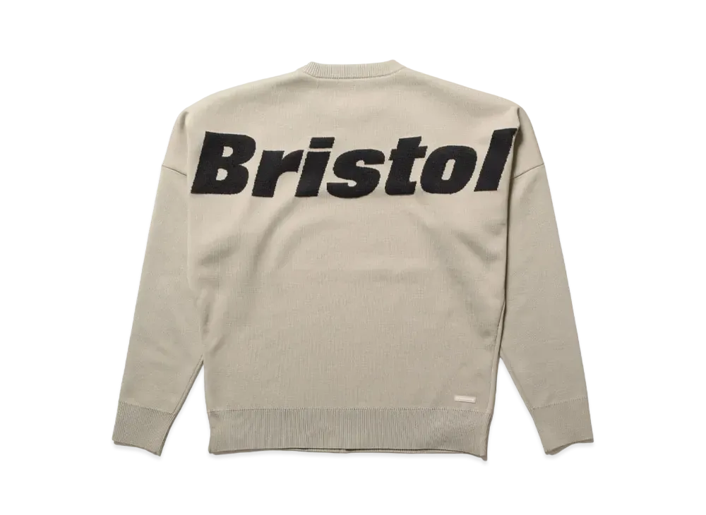 F.C.Real Bristol Big Logo Crewneck Knit "Beige"