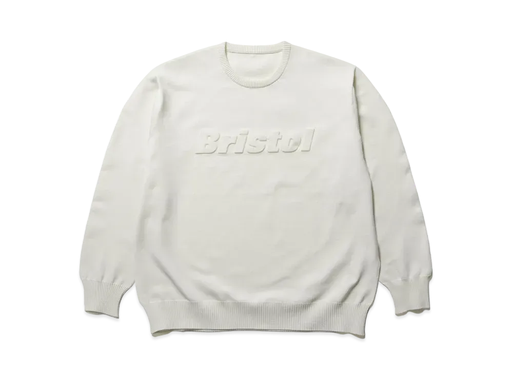 F.C.Real Bristol Authentic Logo Crewneck Knit "Off White"