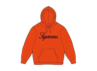 Supreme Embroidered Script Hooded Sweatshirt "Bright Orange"