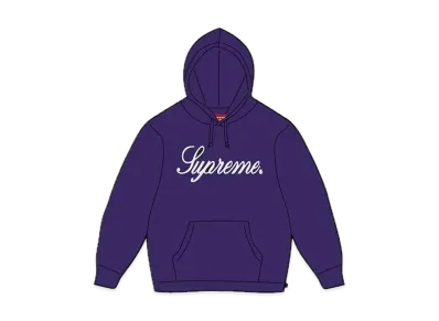 Supreme Embroidered Script Hooded Sweatshirt "Purple"