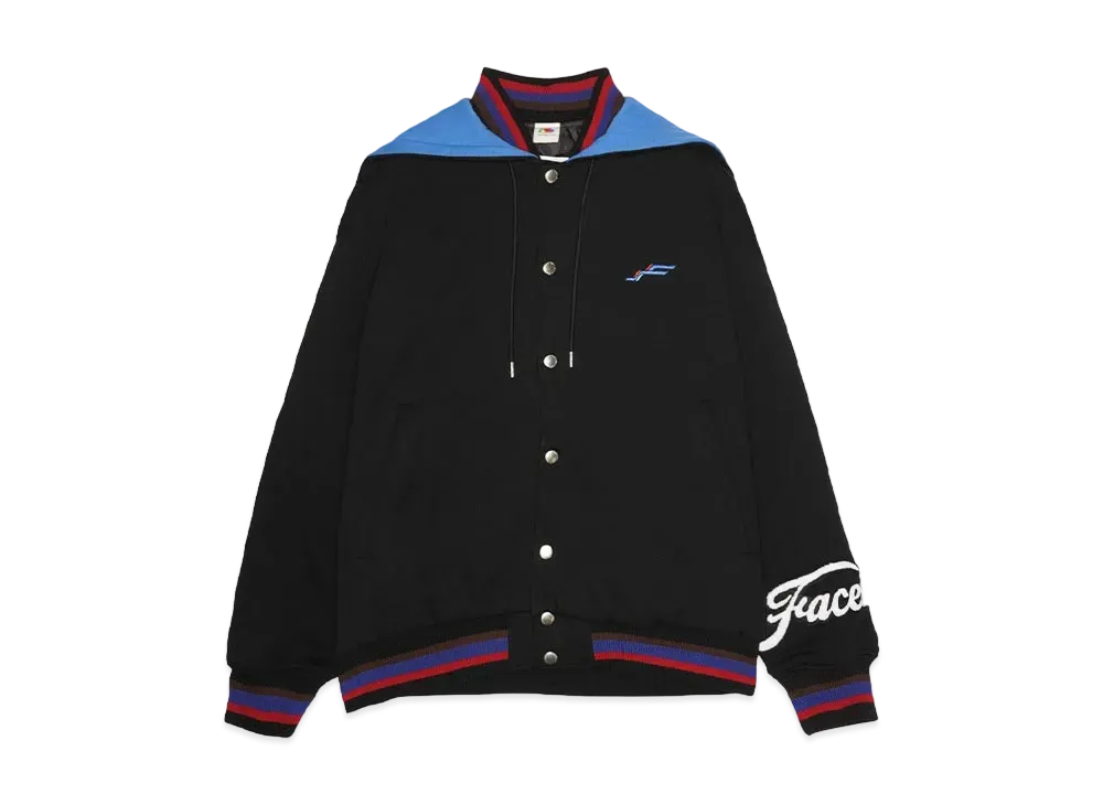 FRUIT OF THE ROOM x FACETASM FACETASM HOODED STADIUM JACKET "BLACK"