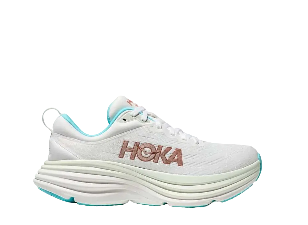 Hoka Women's Bondi 8 "Frost/Rose Gold"