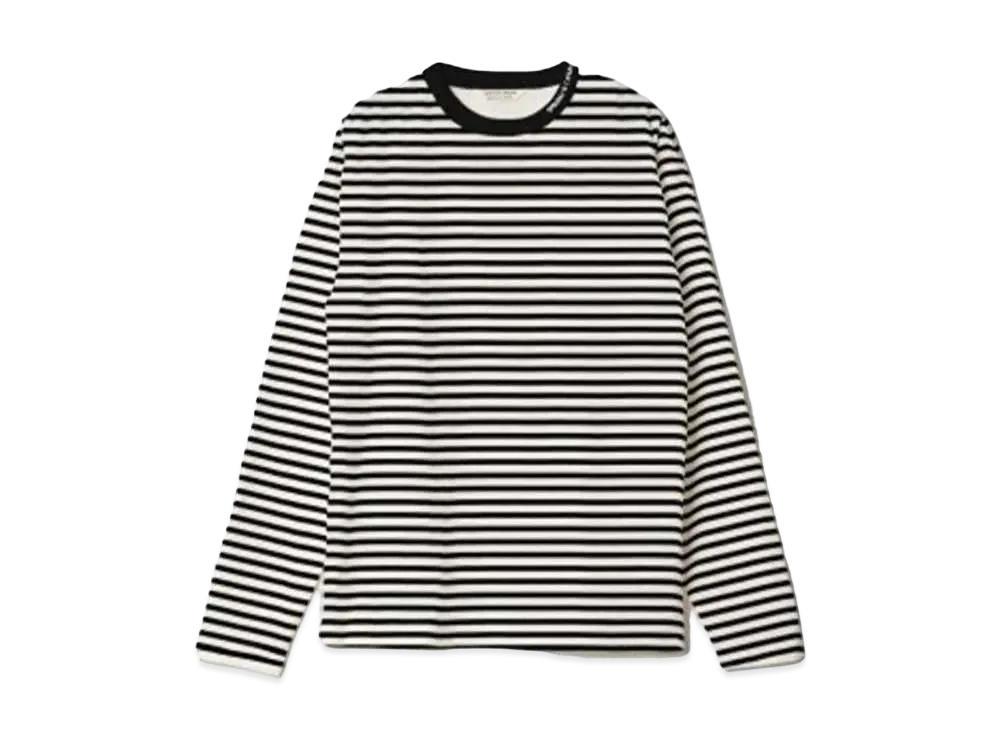 beautiful people Supima Cotton Jersey Knit Collar Long T "Ecru Black"