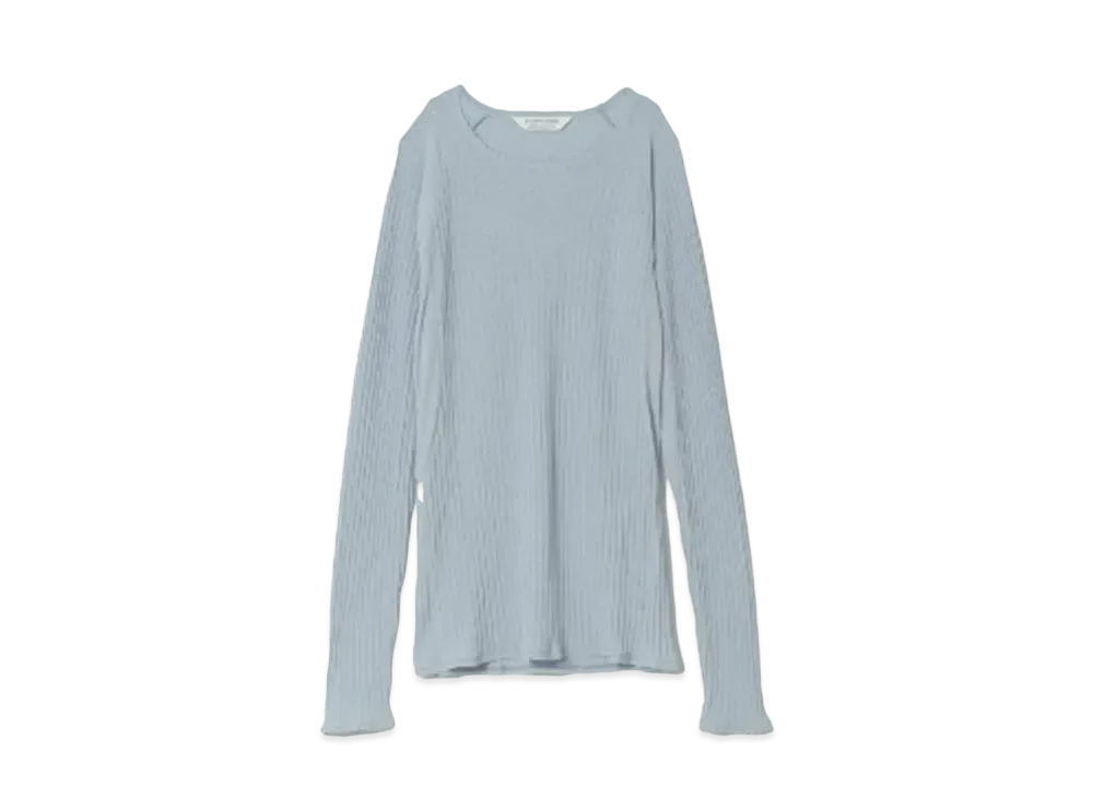 beautiful people Sheer Rib Jersey Raglan Sleeve Top "Light Blue"