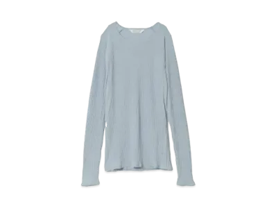 beautiful people Sheer Rib Jersey Raglan Sleeve Top "Light Blue"