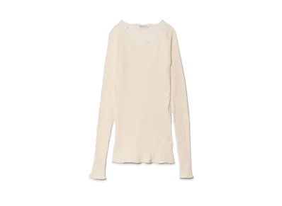 beautiful people Sheer Rib Jersey Raglan Sleeve Top "Ecru"
