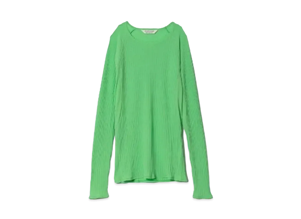 beautiful people Sheer Rib Jersey Raglan Sleeve Top "NeonGreen"