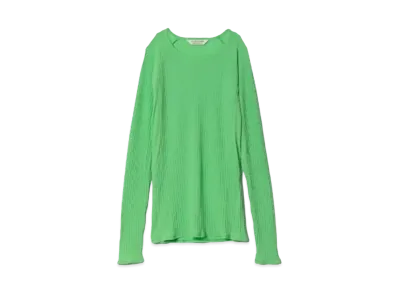beautiful people Sheer Rib Jersey Raglan Sleeve Top "NeonGreen"