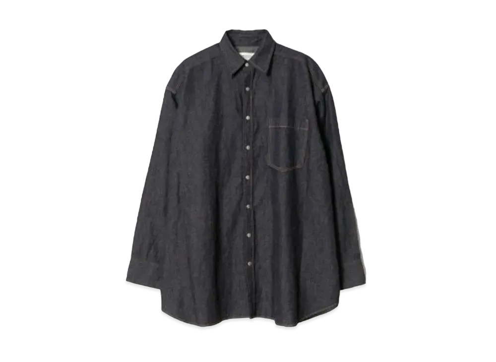 beautiful people Dungaree Denim Big Tuck Over Shirt "Black"