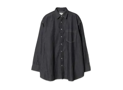 beautiful people Dungaree Denim Big Tuck Over Shirt "Black"