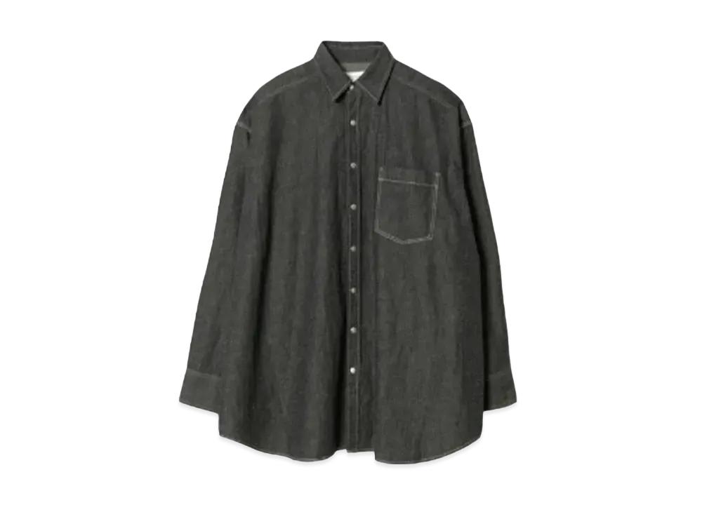 beautiful people Dungaree Denim Big Tuck Over Shirt "Indigo"