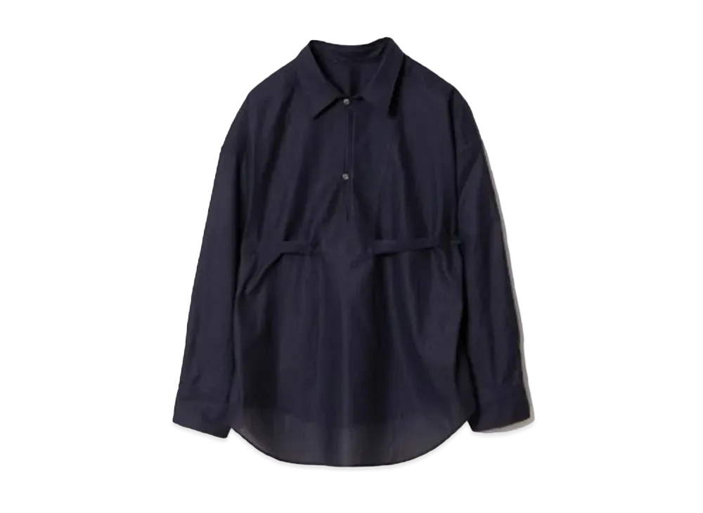 beautiful people Leno Cloth Fisherman Dress Shirt "Navy"