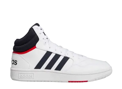 adidas Hoops 3.0 Mid Lifestyle Basketball Classic Vintag "Footwear White/Legend Ink/Vivid Red"