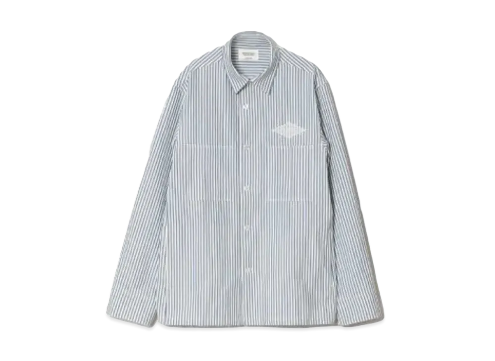 beautiful people Cotton Ox Stripe Emb Shirt Blouson "Blue"