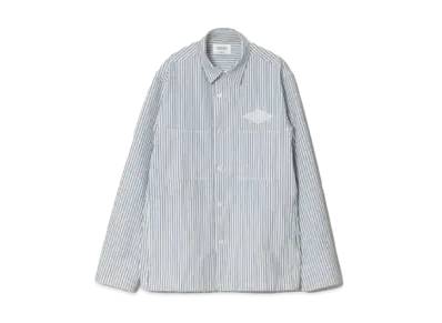 beautiful people Cotton Ox Stripe Emb Shirt Blouson "Blue"