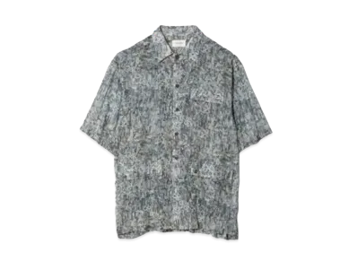 beautiful people Building Printed Open Collar Shirt "Blue green"