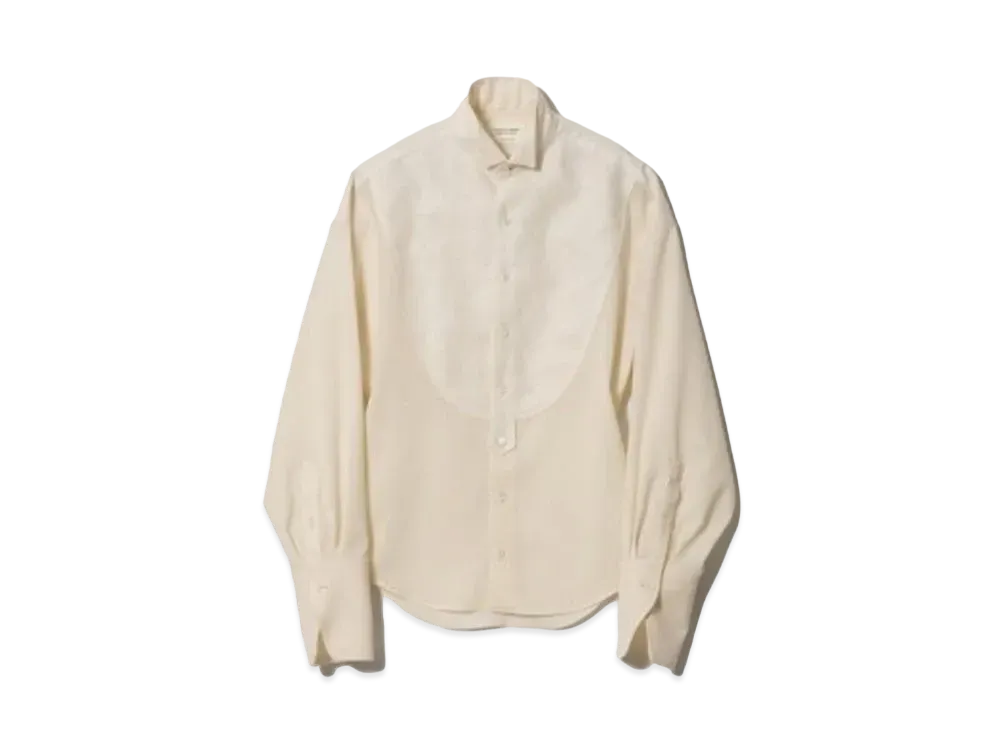 beautiful people Wool Leno Cloth Dolman Tuxedo Blouse "Ecru"