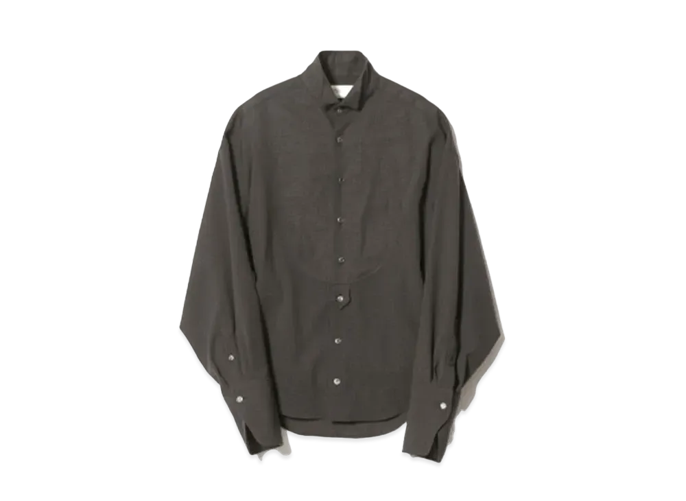 beautiful people Wool Leno Cloth Dolman Tuxedo Blouse "Khaki"