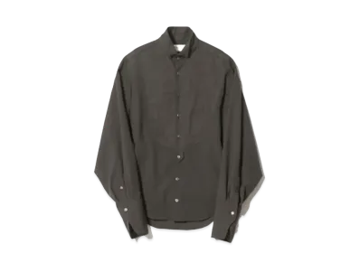 beautiful people Wool Leno Cloth Dolman Tuxedo Blouse "Khaki"