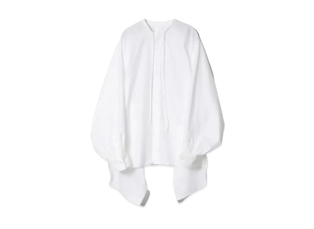 beautiful people Double-End Leno Cloth Tuxedo Blouse "White"