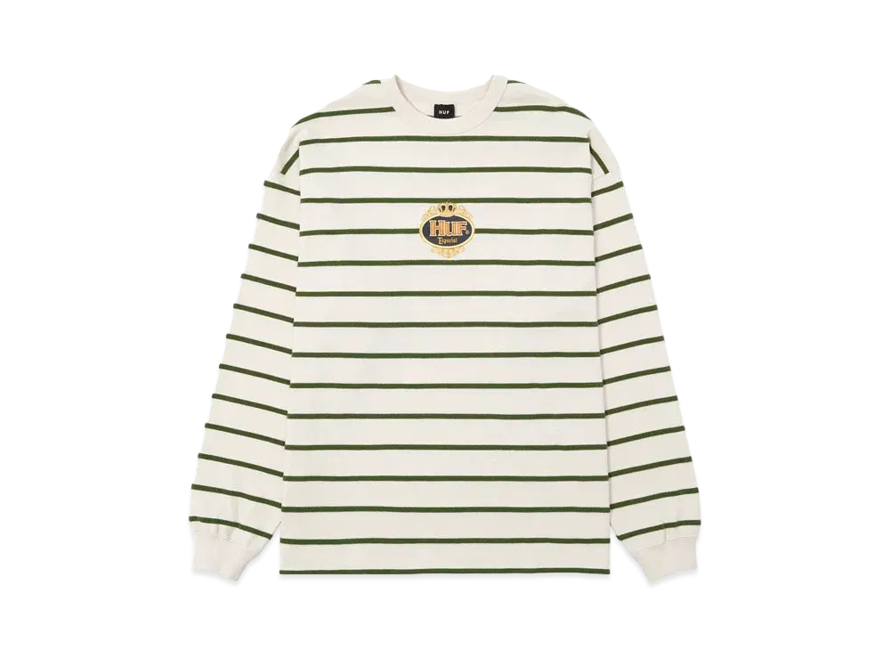 HUF Fall 24 Especial Stripe Long Sleeve Crew "Linen"
