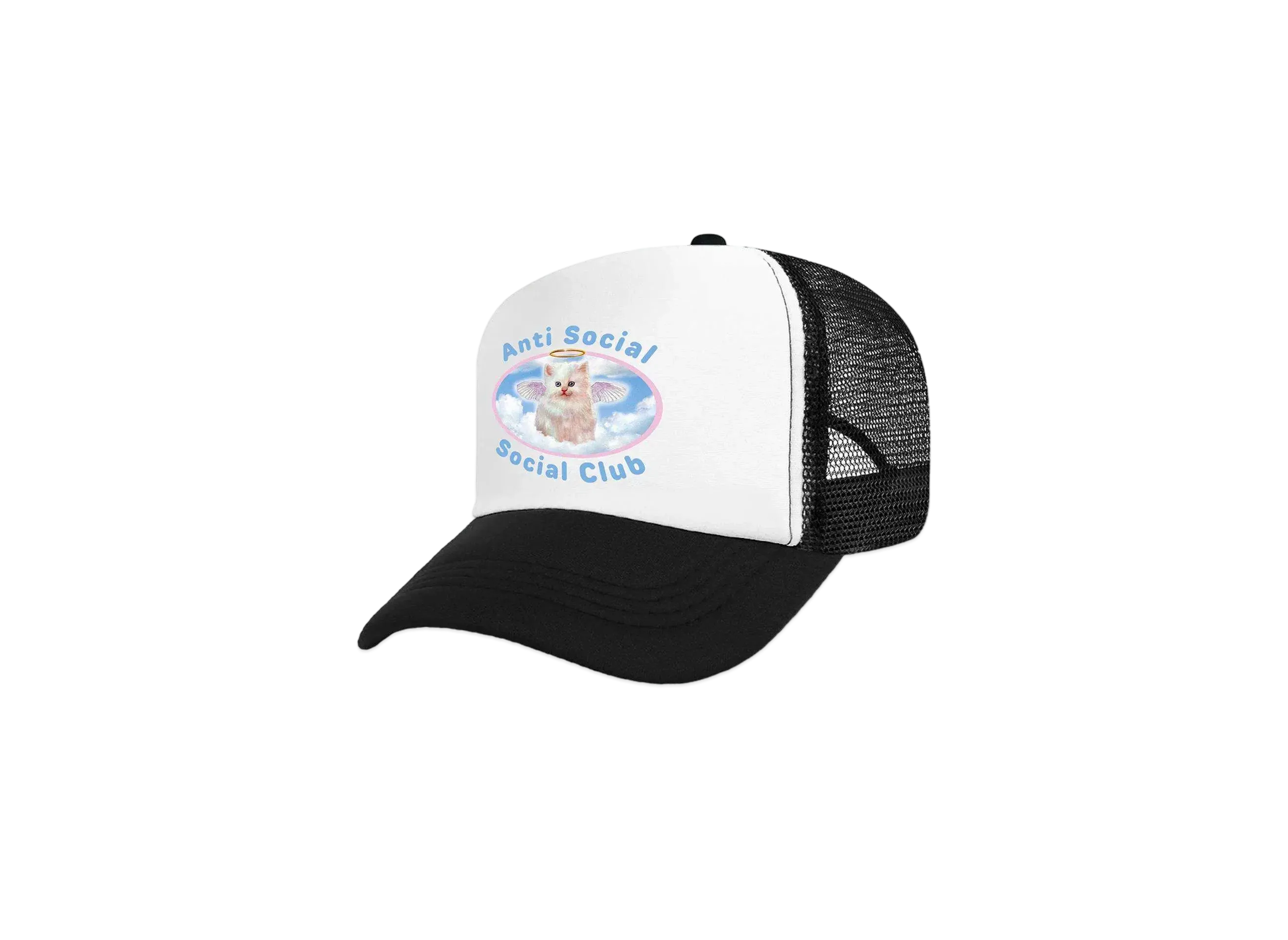 ANTI SOCIAL SOCIAL CLUB Goodbye Kitty Trucker Hat "Black/White"