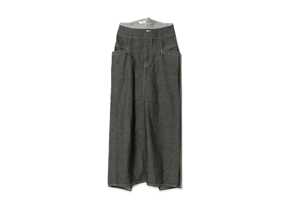 beautiful people Left Hand Twill Pencil Denim Skirt "Black"