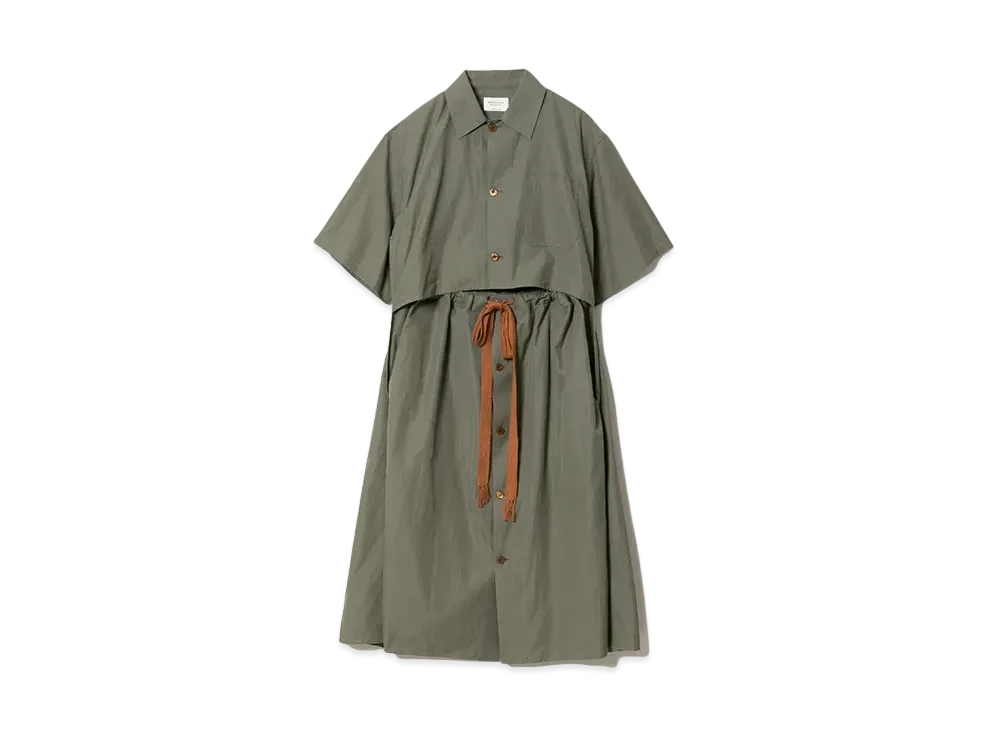beautiful people Uniform Poplin Cut Out Front Shirtdress "Dark Olive"
