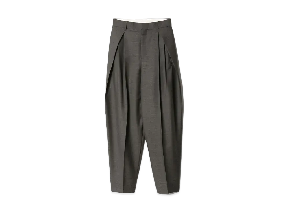 beautiful people British Surge Three Tuck Peg Top Pants "Gray"