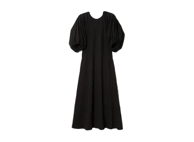 beautiful people Suvin Pima Jersey Balloon Sleeve Dress "Black"