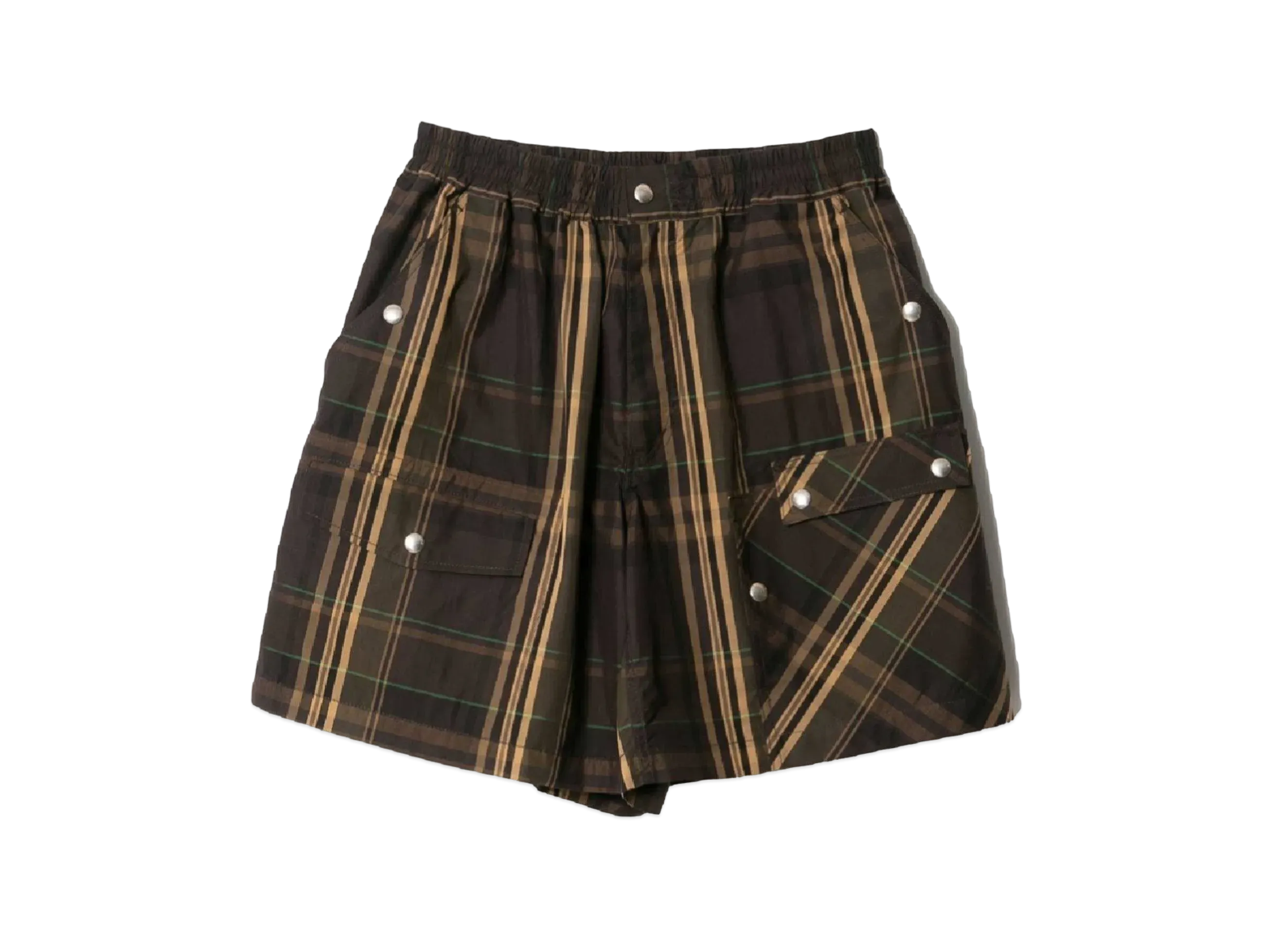 beautiful people Silky Labor Check Flight Short Pants "Brown"