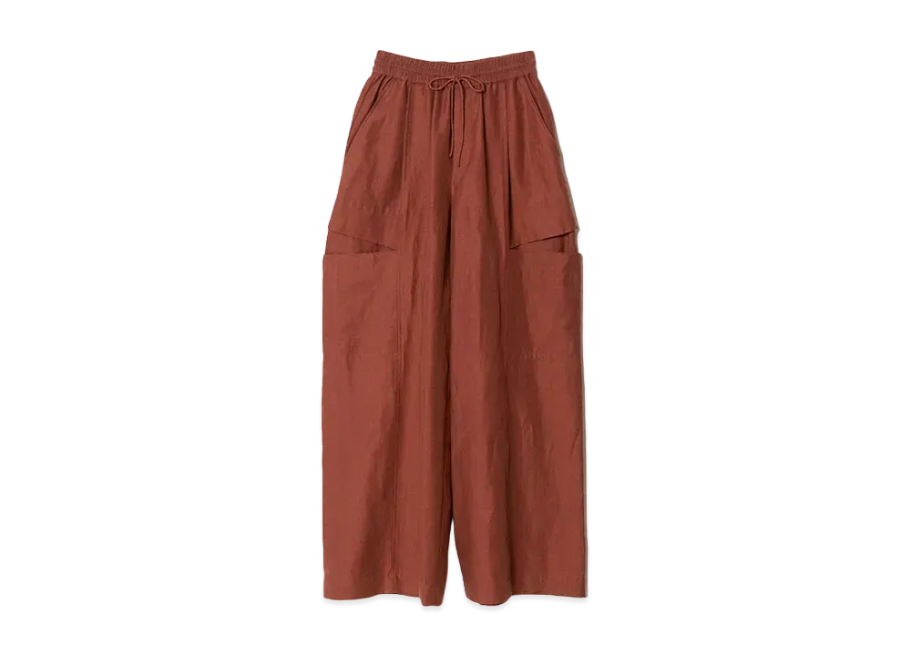 beautiful people Linen Cotton Satin Bow Silhouette Pants "Brick"