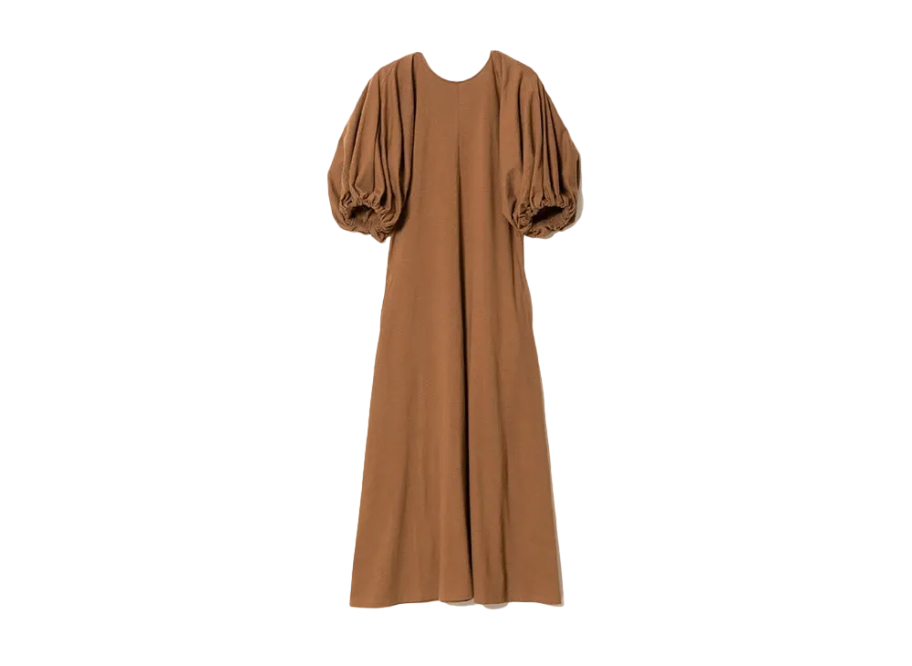 beautiful people Raffy Premium Jersey Balloon Sleeve Dress "Coffee"