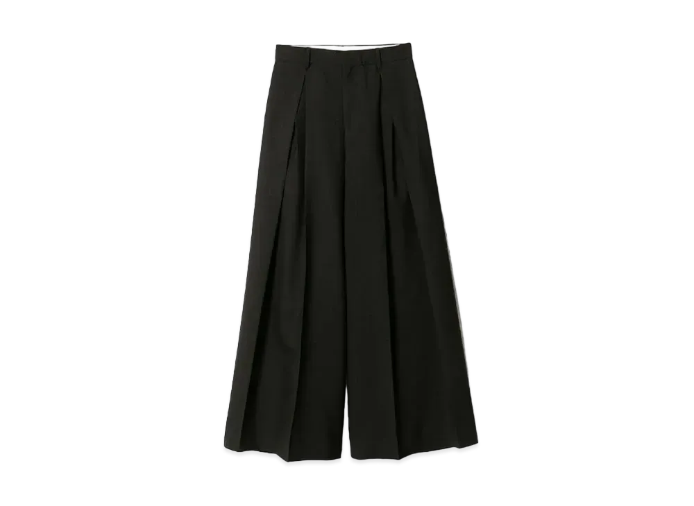 beautiful people Tropical Wool Mohair Three Tuck Widepants "Black"