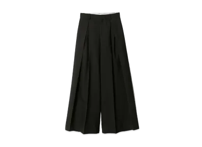 beautiful people Tropical Wool Mohair Three Tuck Widepants "Black"