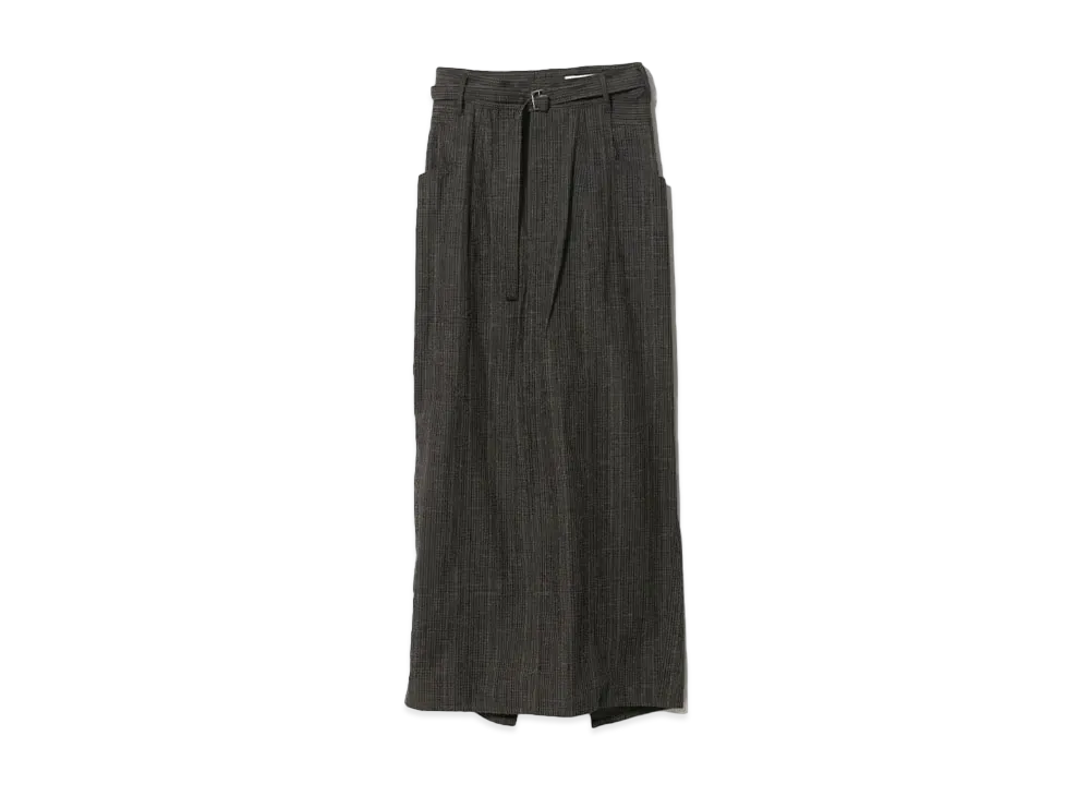 beautiful people Army Gun Club Check Long Skirt "Dark Olive"