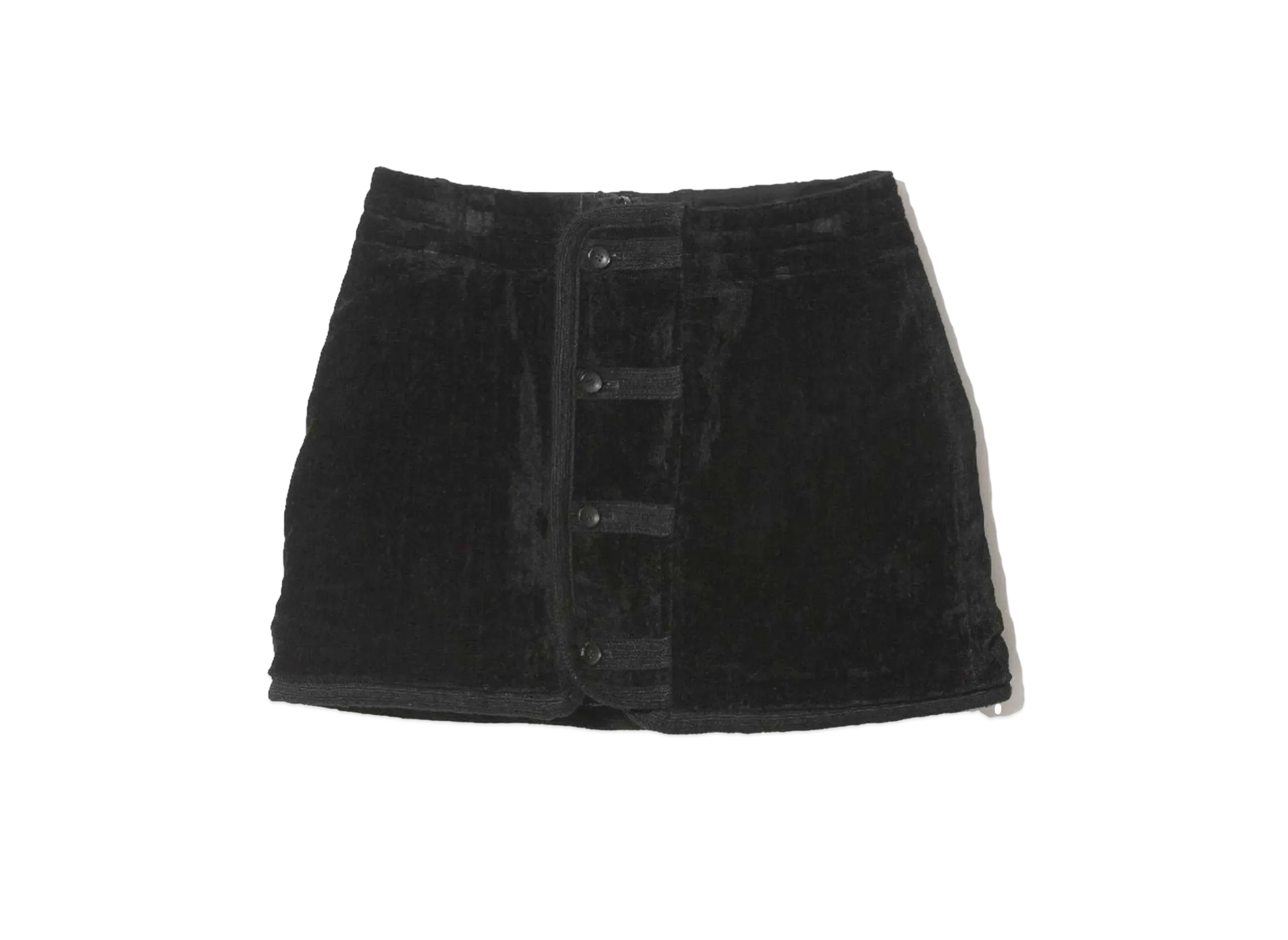 beautiful people Linen Velvet Quilting Mini Skirt "Black"